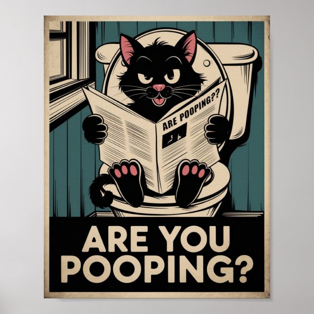 Affiche Drôle Mur Art - Est-ce que vous foutez ? Chat sur  (Devant)