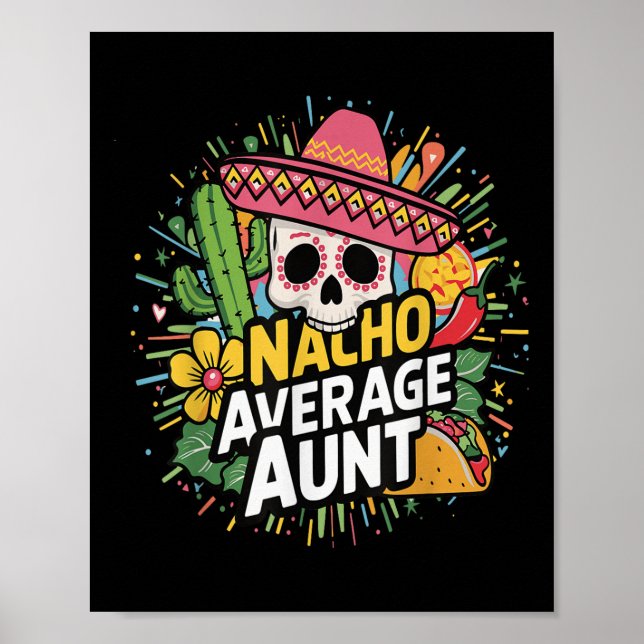 Affiche Drôle Nacho Tante Moyenne Avec Sombrero Cinco De M (Devant)