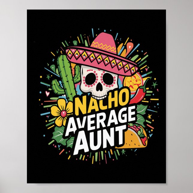 Affiche Drôle Nacho Tante Moyenne Avec Sombrero Cinco De M (Devant)