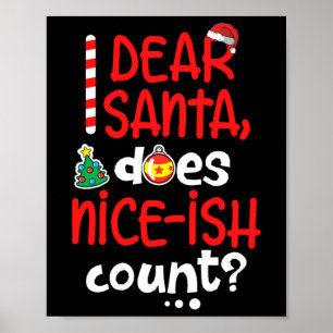Affiche Drôle Naughty Noël Cher Père Noël fait Nice C