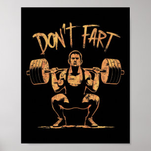 Affiche Drôle Ne Pète Pas Fitness Entraînement Musculation