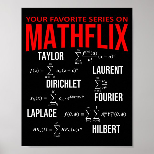 Affiche Drôle Nerdy Votre Série Préférée Sur Mathflix Math (Devant)