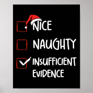 Affiche Drôle Nice Naughty Insuffisante Épreuves Christma