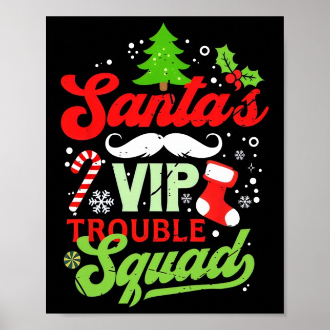 Affiche Drôle Noël Père Noël Vip Trouble Squad Troublem (Devant)