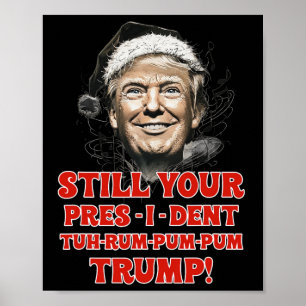 Affiche Drôle Noël Président Trump Pyjamas Ugly Chris