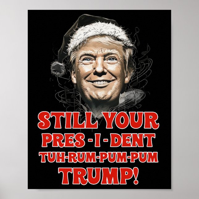 Affiche Drôle Noël Président Trump Pyjamas Ugly Chris (Devant)