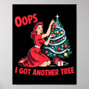 Affiche Drôle Noël Vintage Oups J'ai Un Autre Arbre