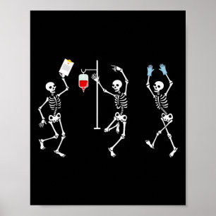 Affiche Drôle Nourriture Squelette Halloween Squelette Cos
