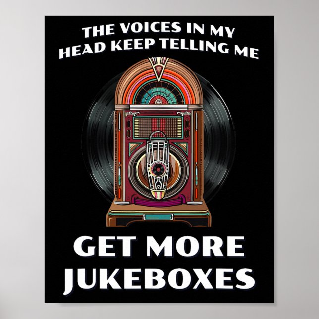 Affiche Drôle Obtenez plus de Jukebox Pour 1950s Vinyl Juk (Devant)