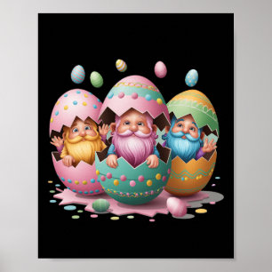 Affiche Drôle OEuf Gnome de Pâques Gnomes de Pâques éclose