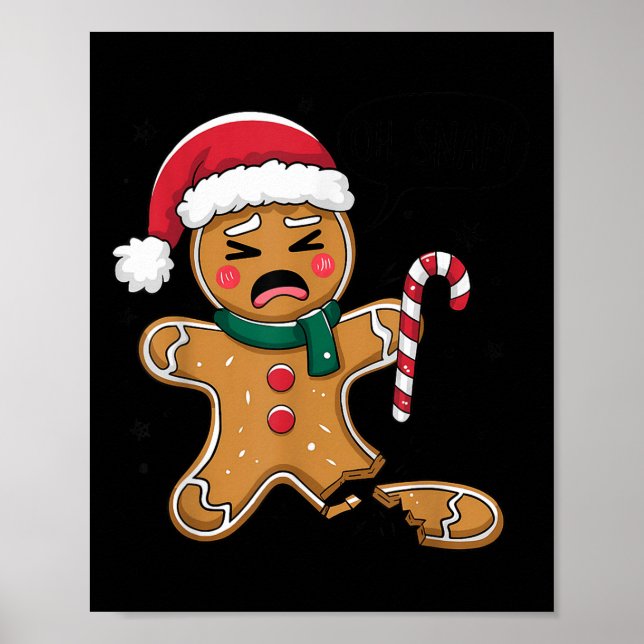 Affiche Drôle Oh Snap Gingerpain boulangerie Noël Snacks (Devant)