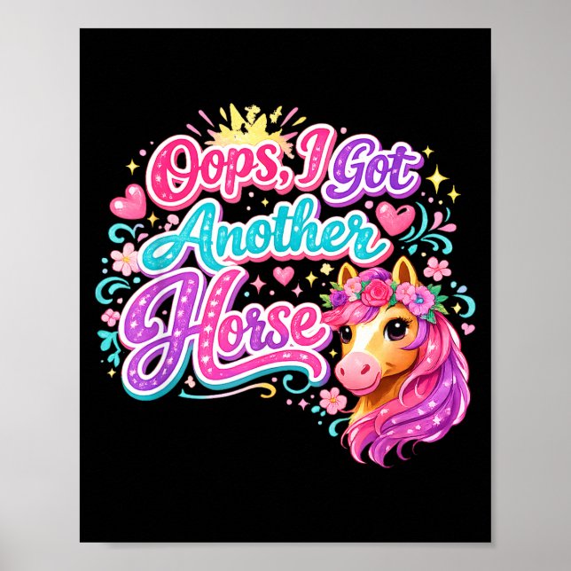 Affiche Drôle oups j'ai un autre cheval  (Devant)