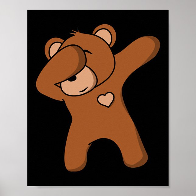 Affiche Drôle Ours Ours Danser Dab Bear Party Dancing Bea (Devant)