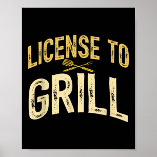 Affiche Drôle Papa Aime Le Barbecue Permis De Griller La V