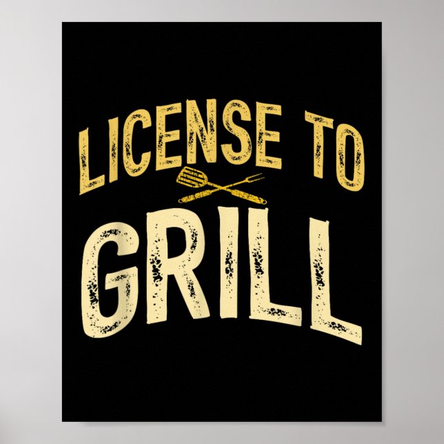 Affiche Drôle Papa Aime Le Barbecue Permis De Griller La V (Devant)