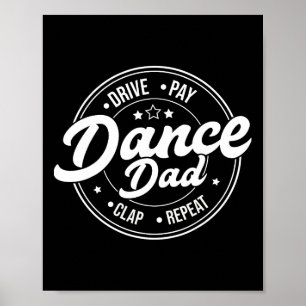 Affiche Drôle papa Danse Retro Fière Danse Danse Père