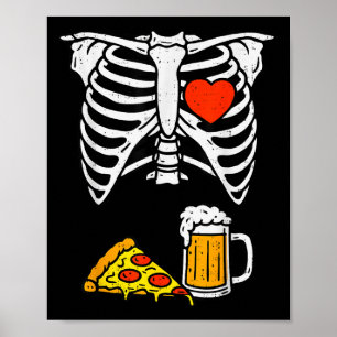 Affiche Drôle Papa Skeleton Beer Zza Halloween Costume Men