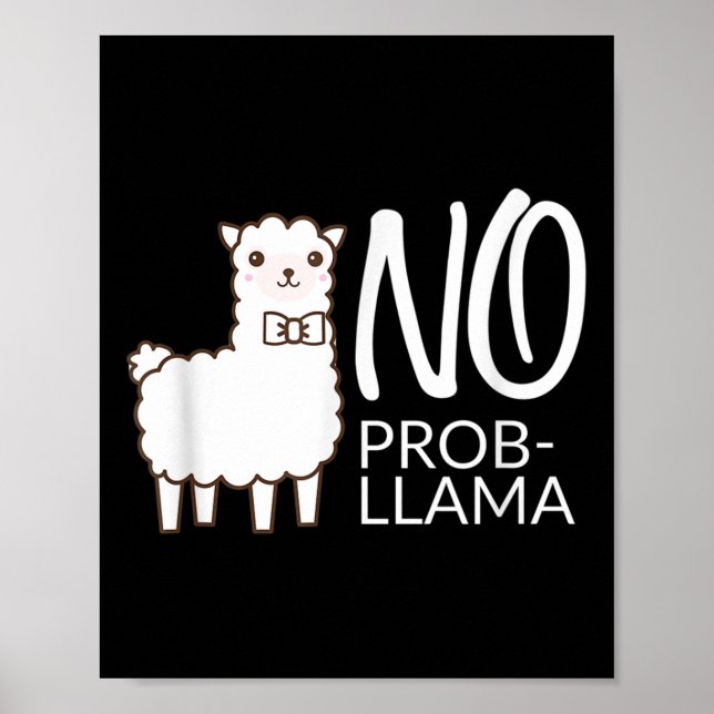 Affiche Drôle Pas De Probe Cute Llama Citation Cadeau Grap (Devant)