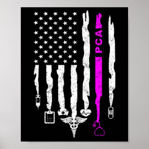 Affiche Drôle Pca Patriotique Usa Drapeau Infirmières sema