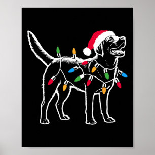Affiche Drôle Père Noël Labrador Retriever Les lumières de