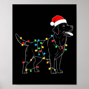 Affiche Drôle Père Noël Labrador Retriever Les lumières de