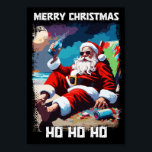 Affiche Drôle Père Noël se relaxant sur la plage pop art<br><div class="desc">Funny Santa Claus surfing in the Summer pop art illustration / Lustiger Weihnachtsmann, der in der der Sommer-Pop-Art-Illustration surft / Divertido Papá Noel surfeando en la ilustración del arte pop de verano / Divertente Babbo Natale naviga nell'illustre zizizizione pop art estiva #NaumovskiArt #Santa Claus #Noël #Noël #Noël #Funny #Surfing #Surf...</div>