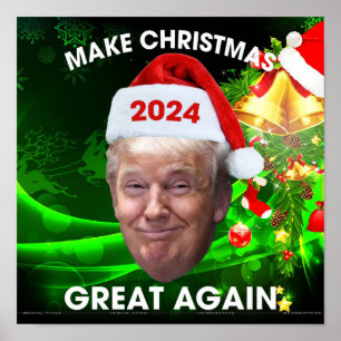 Affiche Drôle Père Noël Trump 2024 Rendre Noël super