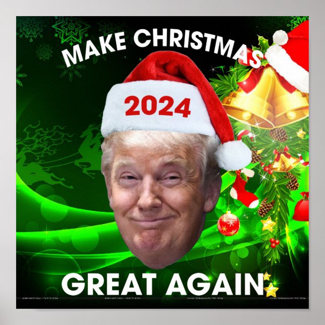 Affiche Drôle Père Noël Trump 2024 Rendre Noël super (Devant)