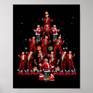 Affiche Drôle Père Noël Trump Dance Tree Noël Pyjama Noël 