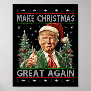 Affiche Drôle Père Noël Trump Rendre sa grandeur à Noël