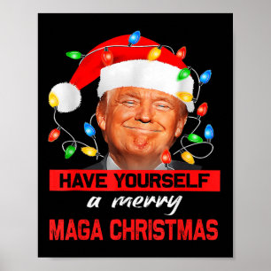 Affiche Drôle Père Noël Trump S'Est Joyeux Noël