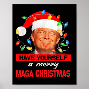 Affiche Drôle Père Noël Trump S'Est Joyeux Noël