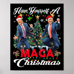 Affiche Drôle Père Noël Trump S'Est Joyeux Noël