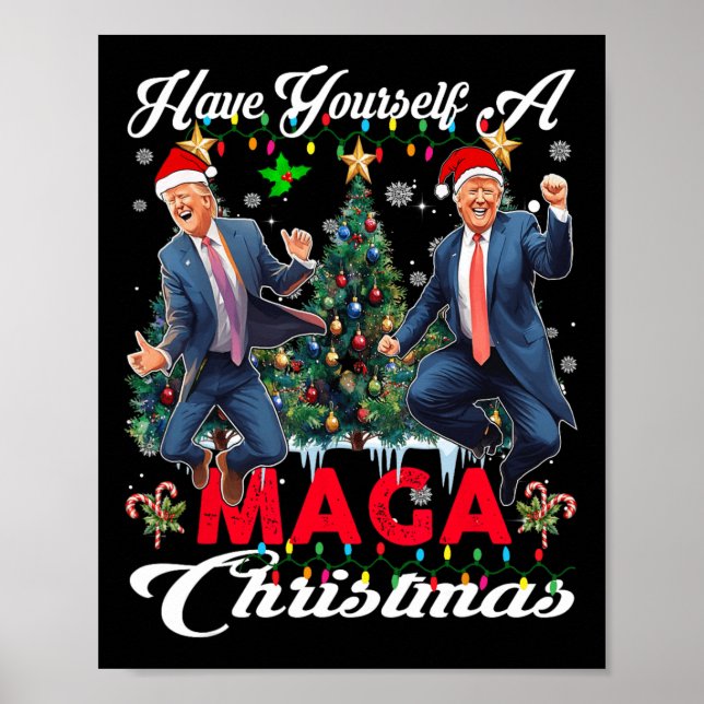 Affiche Drôle Père Noël Trump S'Est Joyeux Noël (Devant)