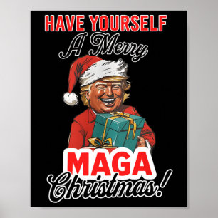 Affiche Drôle Père Noël Trump S'Est Joyeux Noël