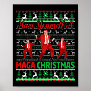 Affiche Drôle Père Noël Trump S'Est Joyeux Noël