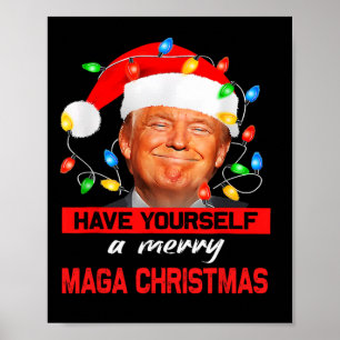 Affiche Drôle Père Noël Trump Vous Avoir Un Merry Mega Chr