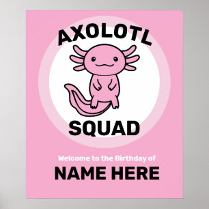 Affiche Drôle petite équipe de Axolotl personnalisable ros