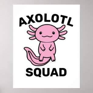 Affiche Drôle petite équipe de Axolotl personnalisable ros