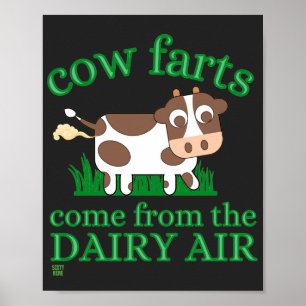 affiche drôle  "PETS DE VACHE..."