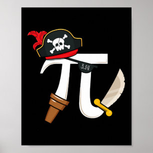 Affiche Drôle Pi Rate Pirate Pi Day Garçons Filles Science