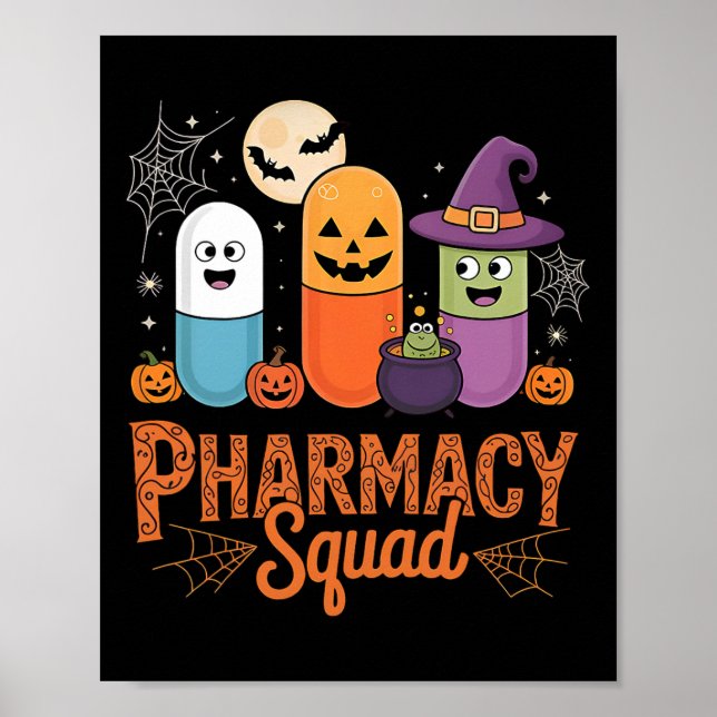 Affiche Drôle pilules Pharmacienne Pharmacienne Squad Cute (Devant)