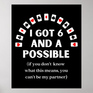 Affiche Drôle Pique J'Ai Six Et Une Carte De Jeu Possible