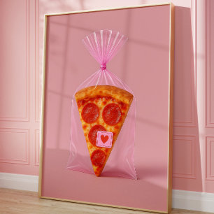Affiche Drôle Pizza Art Print, Cuisine Mur esthétique