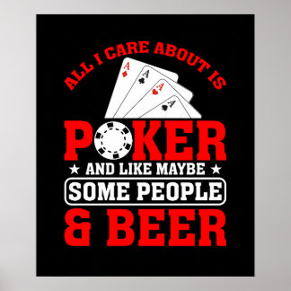 Affiche Drôle poker gens bière mot art