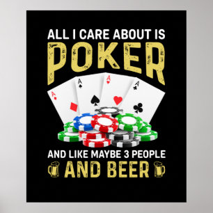 Affiche Drôle poker gens bière mot art