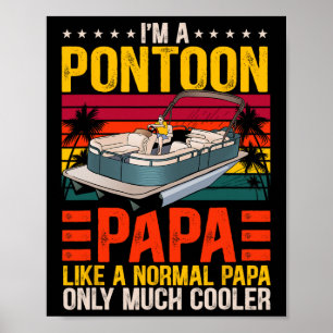 Affiche Drôle Pontoon Bateau Papa Comme Un Papa Normal Bat