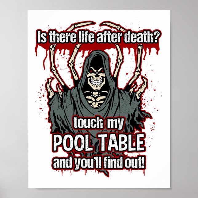 Affiche Drôle Pool Player Grim Reaper (Devant)