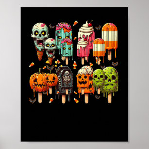 Affiche Drôle Popsicle été Horreur Halloween IceCream Su