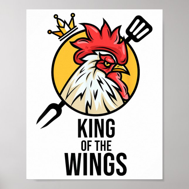 Affiche Drôle poulet Roi ailes Fans Bbq Drumstick Don F (Devant)